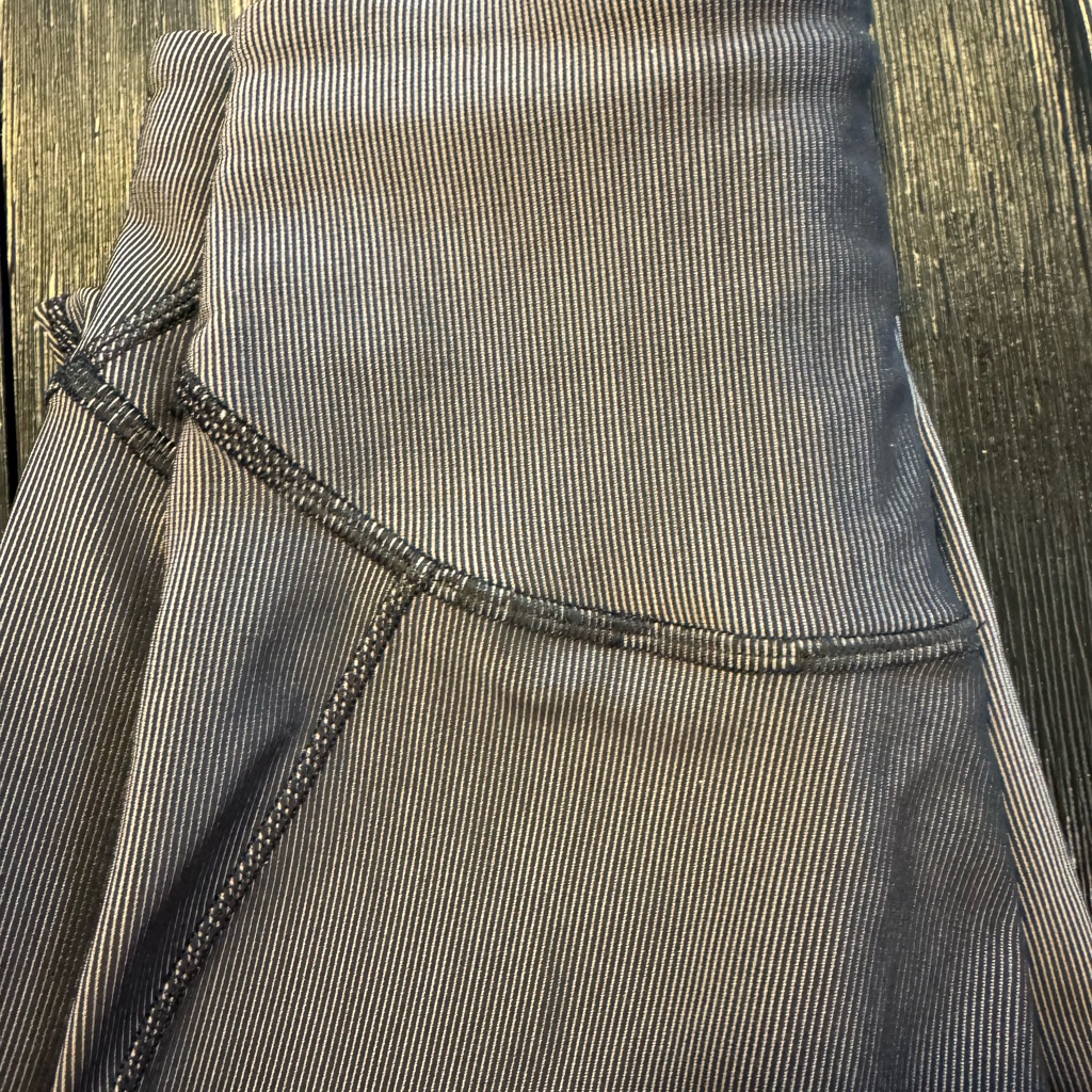 Lululemon Base Pace High Rise Black/Gull Grey (Two-Toned Ribbed) 25” Size 4